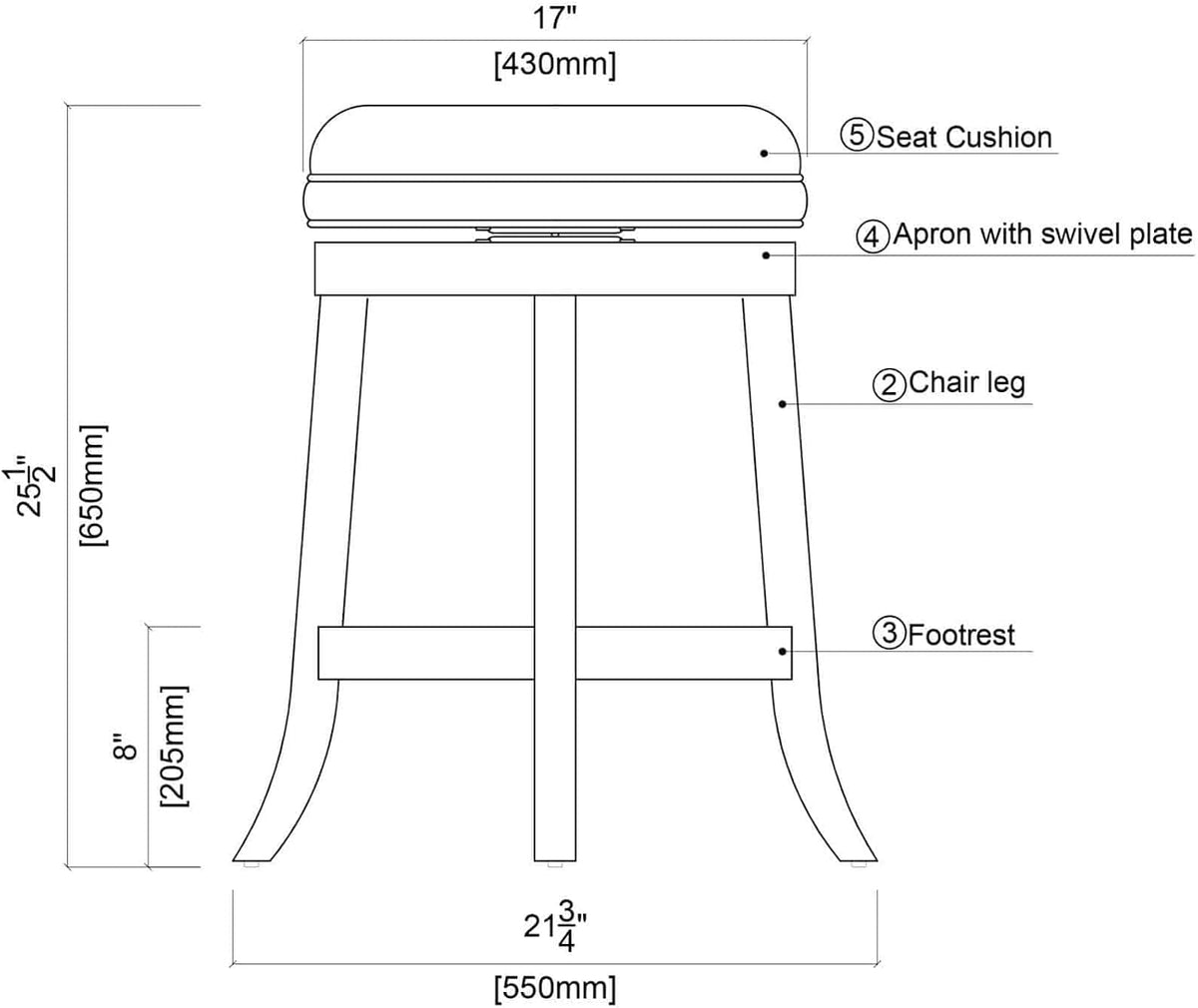 Cherry Swivel Counter Bar Stool