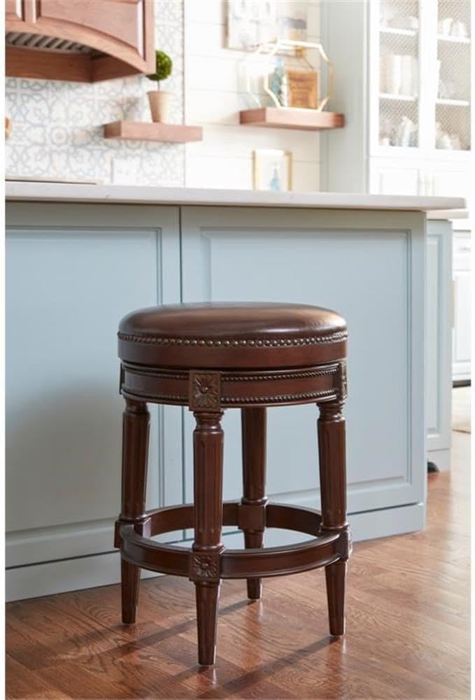Walnut Swivel Counter Stool