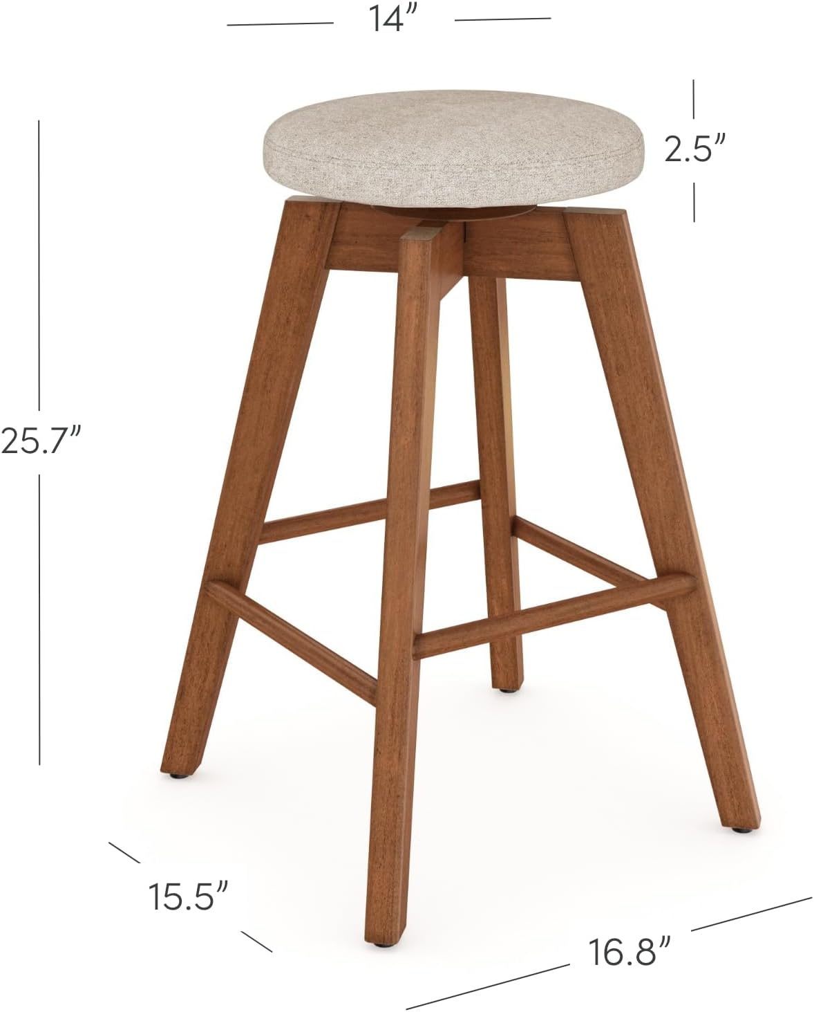 Antique Coffee Amalia Swivel Counter Stool