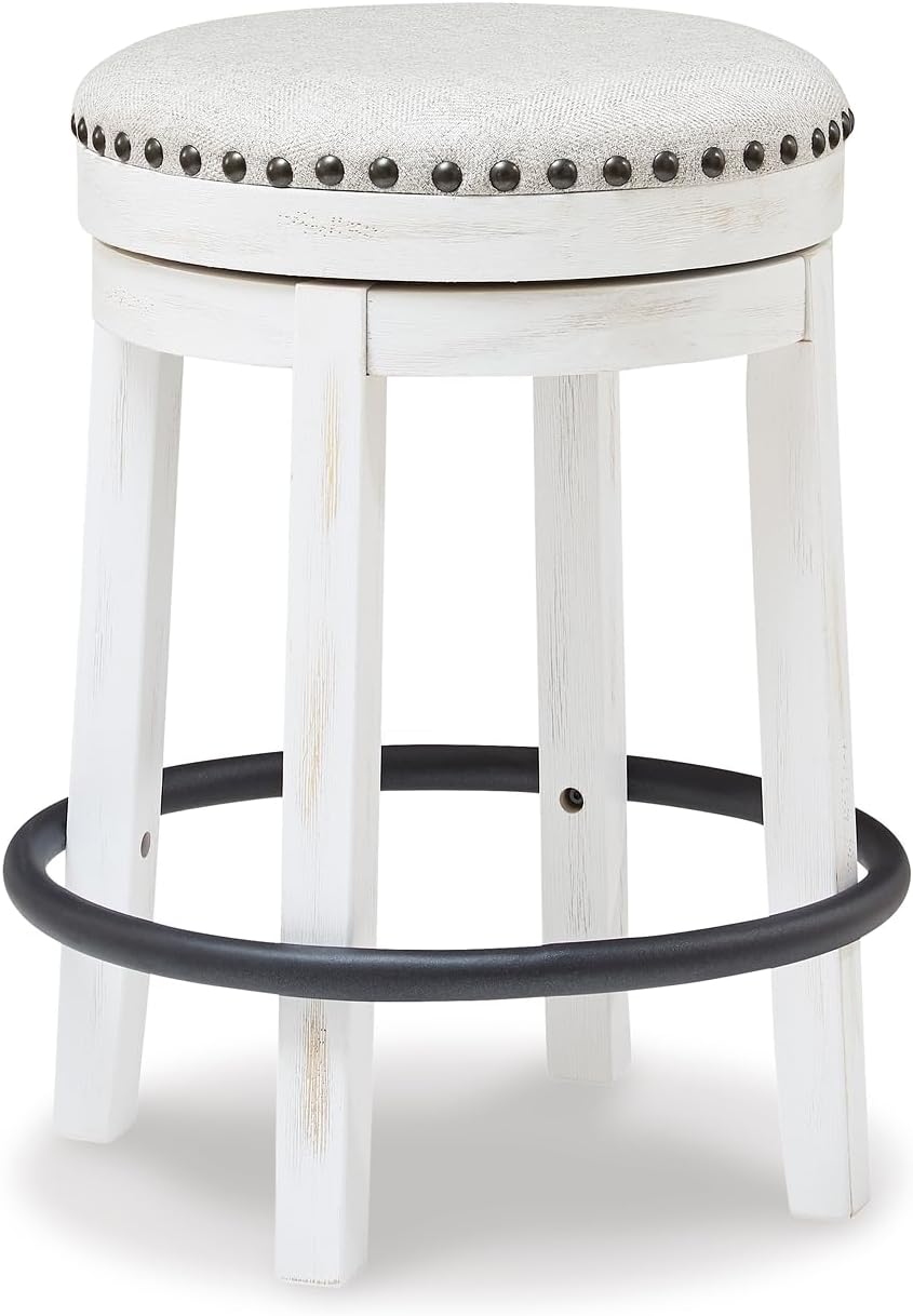 White Black Valebeck Swivel Counter Stool