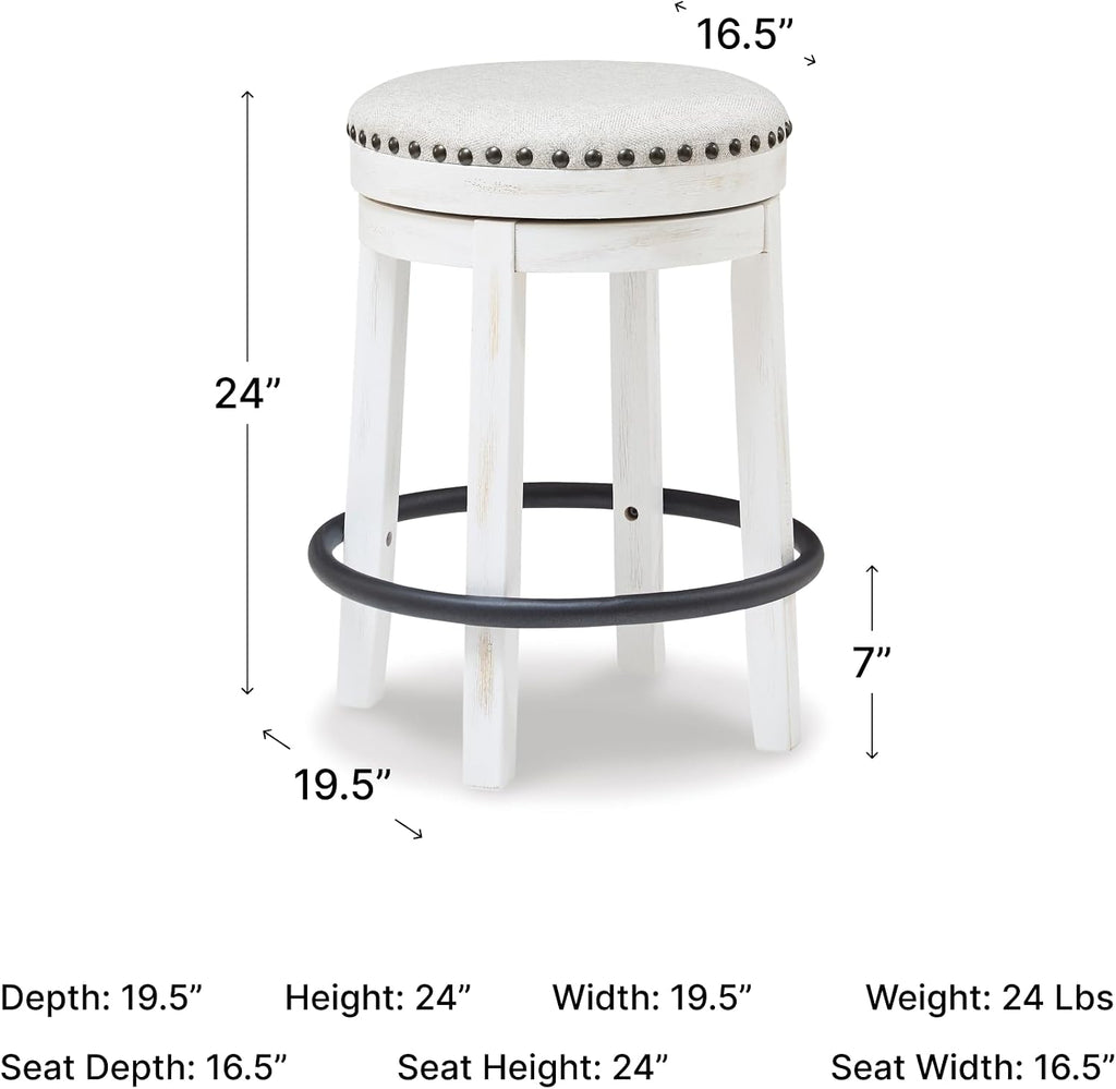 White Black Valebeck Swivel Counter Stool