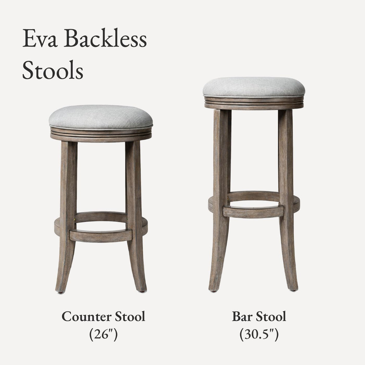 Grey Wood Fabric Swivel Counter Stool