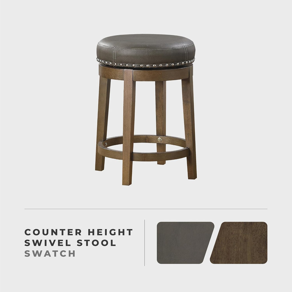 Gray Kenmare Swivel Counter Stools Set of 2