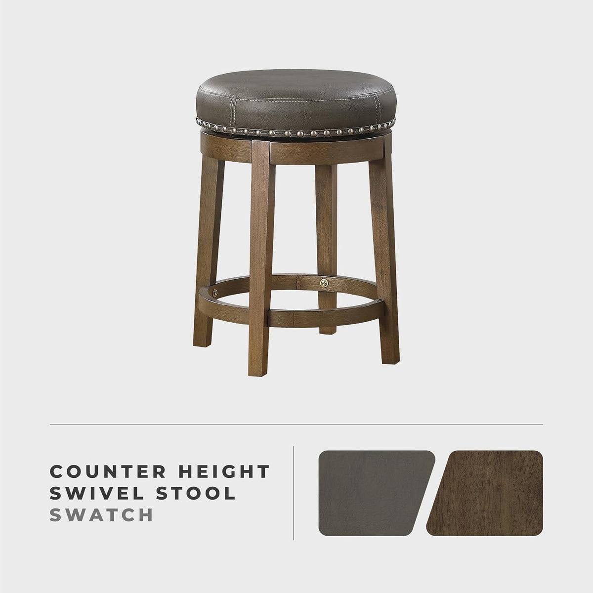 Gray Kenmare Swivel Counter Stools Set of 2
