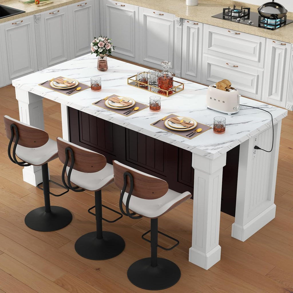 Imitation Marble Roman Column Kitchen Island Table