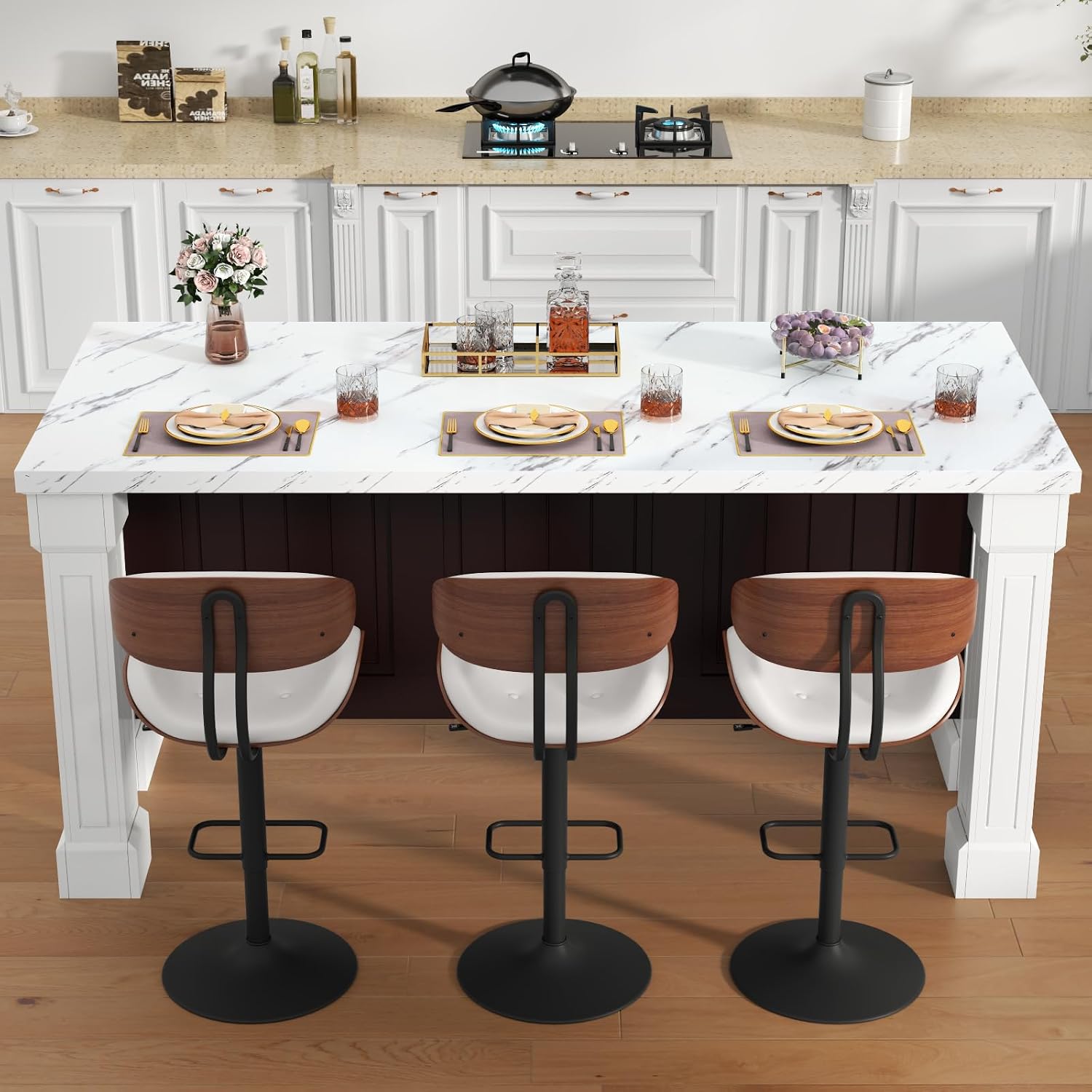 Imitation Marble Roman Column Kitchen Island Table