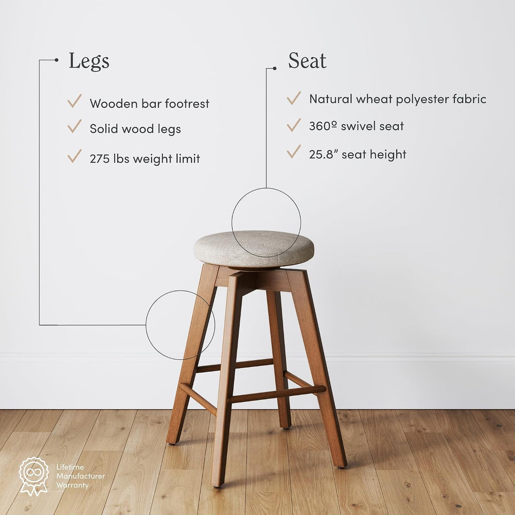 Antique Coffee Amalia Swivel Counter Stool