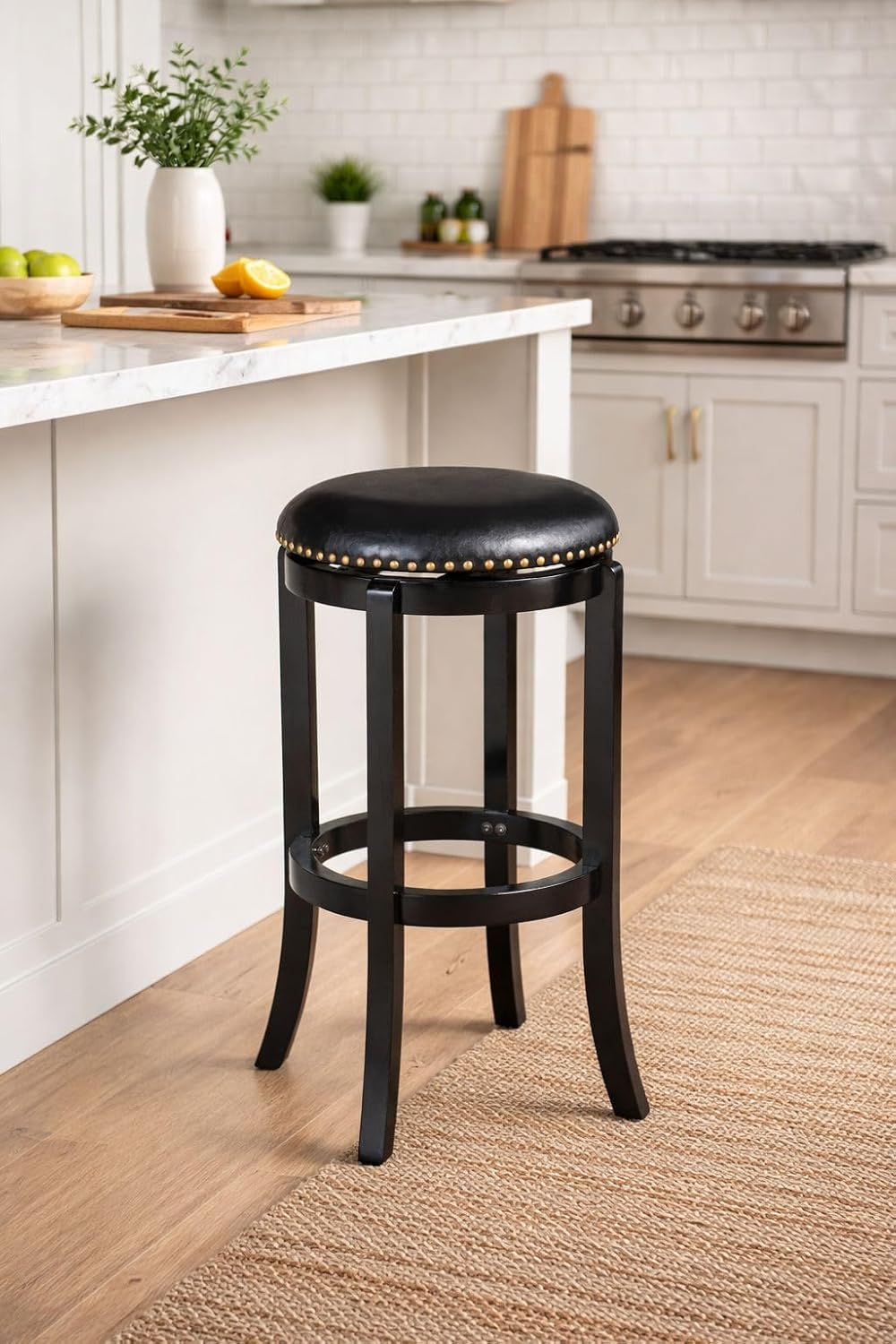 Black Cordova Swivel Bar Stool