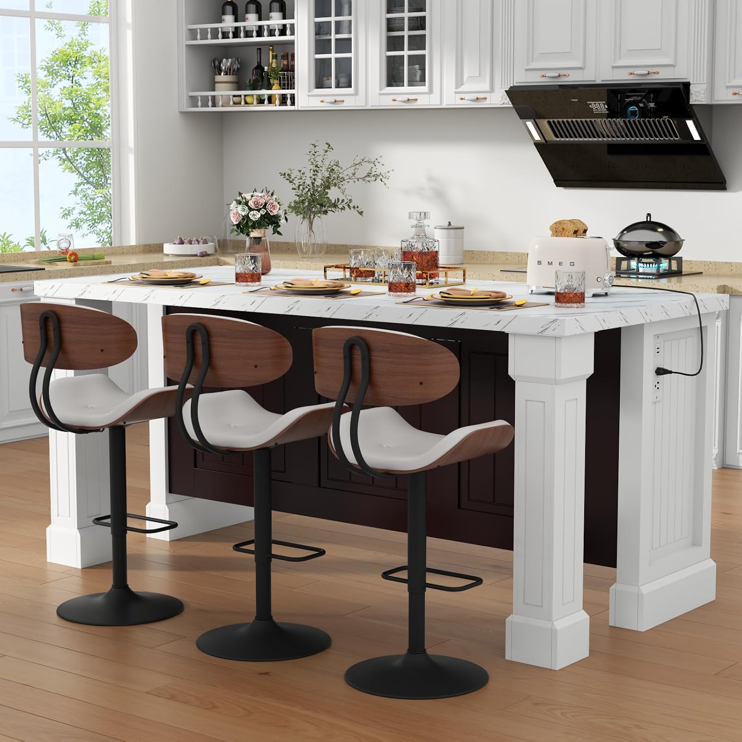Imitation Marble Roman Column Kitchen Island Table
