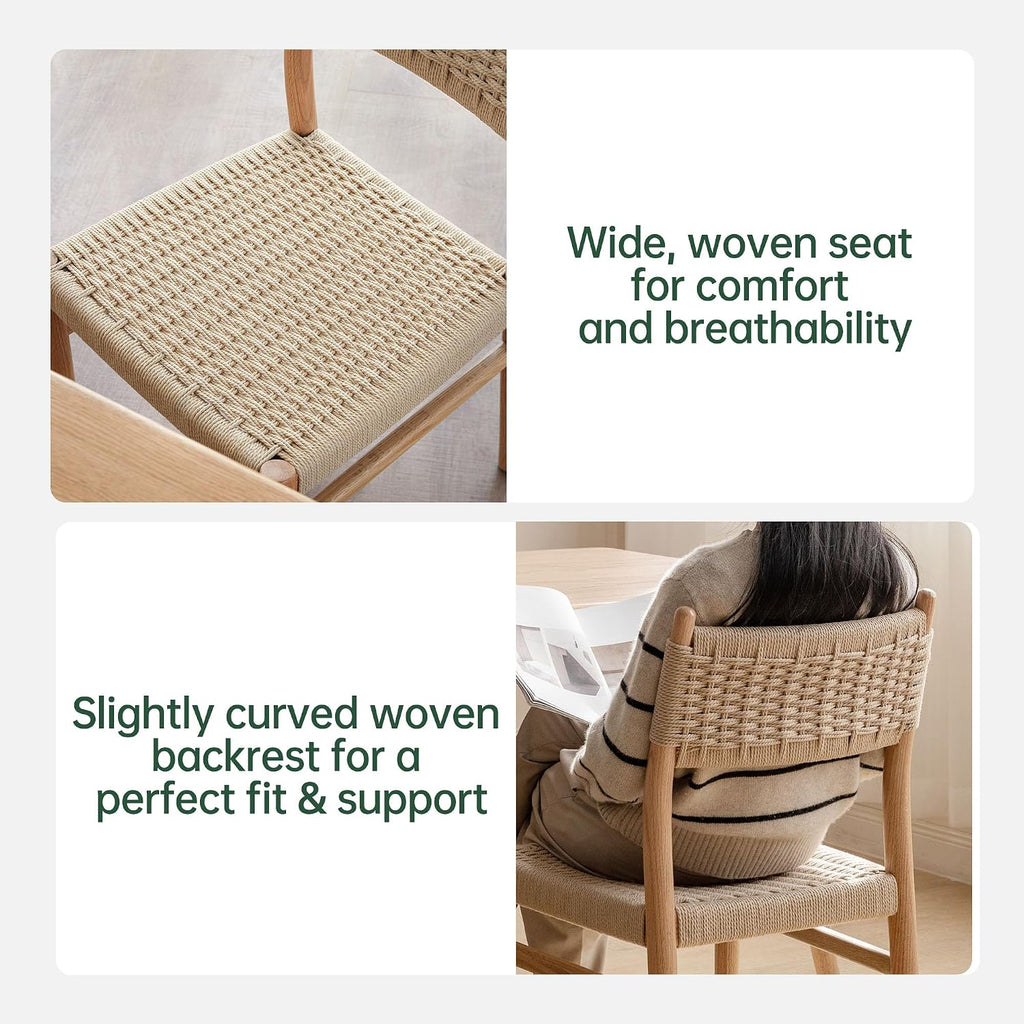 Natural Rattan Dining Chairs Set of 2