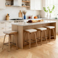 Beige Bentwood Swivel Counter Stools Set of 4