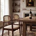 Natural Rattan Dining Armchairs Set of 2