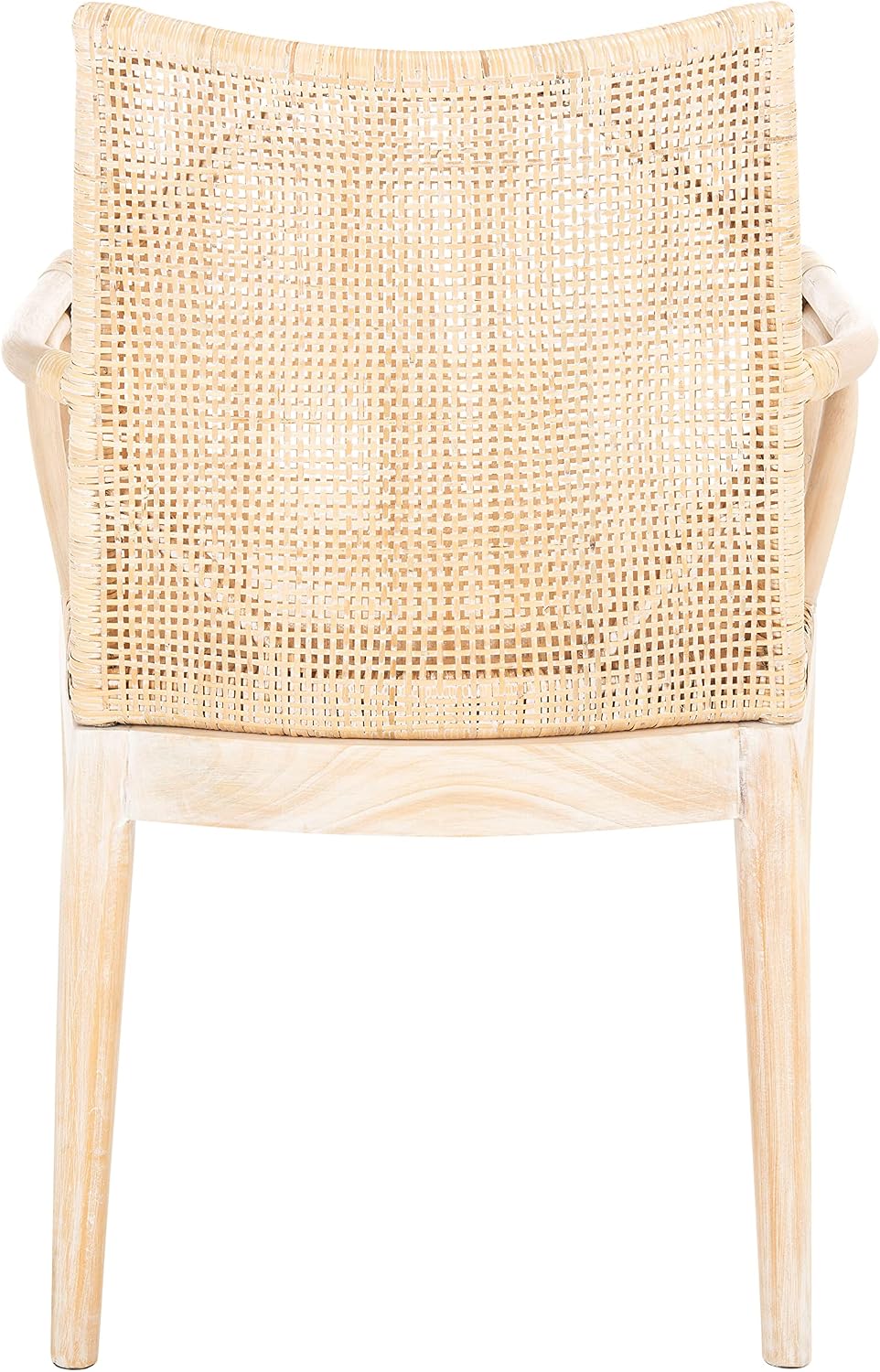 Natural White Wash Rattan Accent Arm Chair