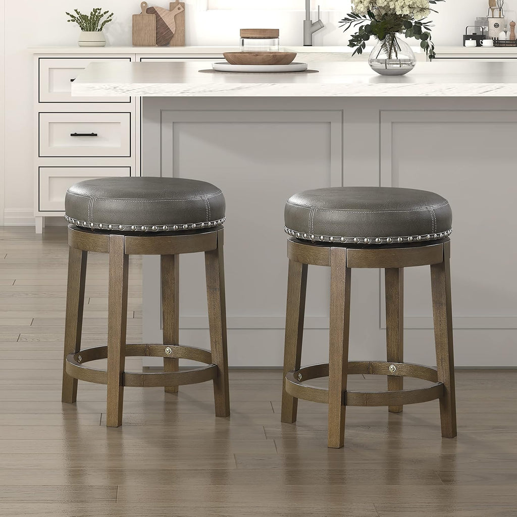 Gray Kenmare Swivel Counter Stools Set of 2