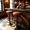 Adjustable Swivel Bamboo Bar Stools Set of 2
