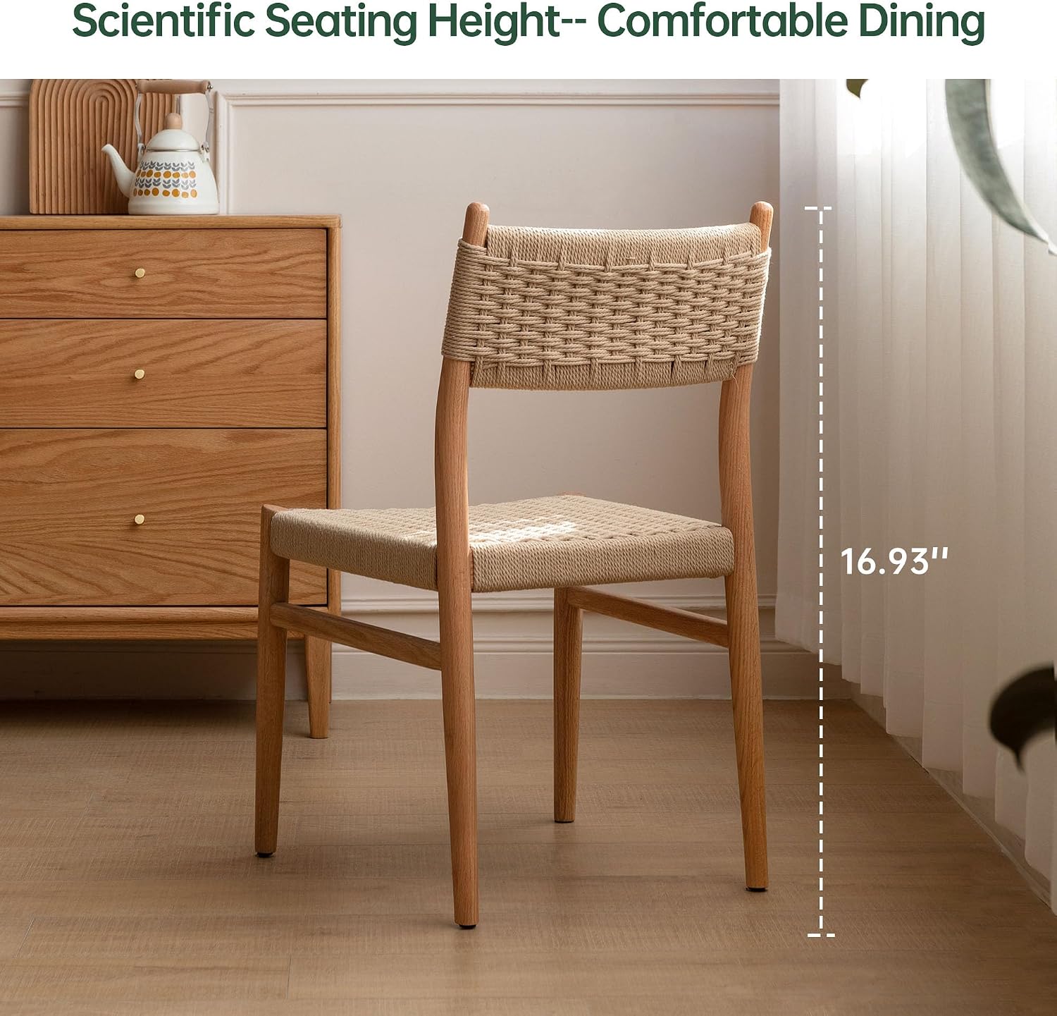 Natural Rattan Dining Chairs Set of 2
