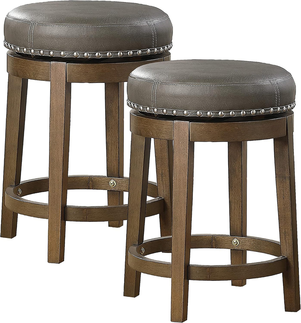 Gray Kenmare Swivel Counter Stools Set of 2