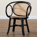 Two-Tone Natural Black Rattan Dining Chair